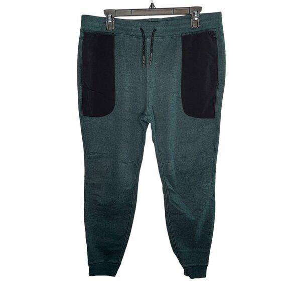 Abercrombie & Fitch Men's Jogger Sweatpants size Medium Teal & Black Drawstring - Picture 1 of 9